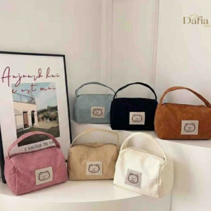 Bolso de Pana con Diseño de Osito