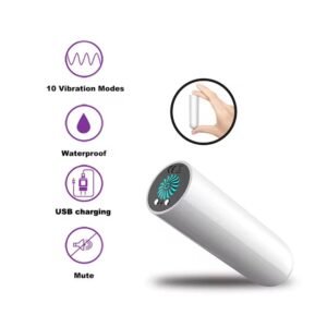 Bala Vibrador Recargable Sumergible Con 10 Frecuencias Diferentes