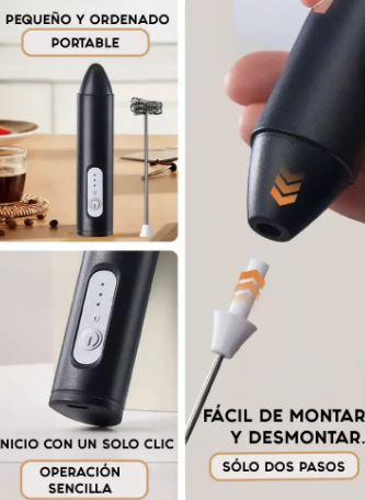 Espumador De Leche Batidor Electrico Recargable - Imagen 2