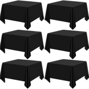 Mantel Color Negro Plástico Tipo Tela Reutilizable