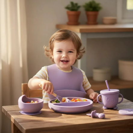Kit De Alimentación Para Bebés 6-12 Meses 8 Piezas Silicona Bpa Free Microonda - Imagen 2